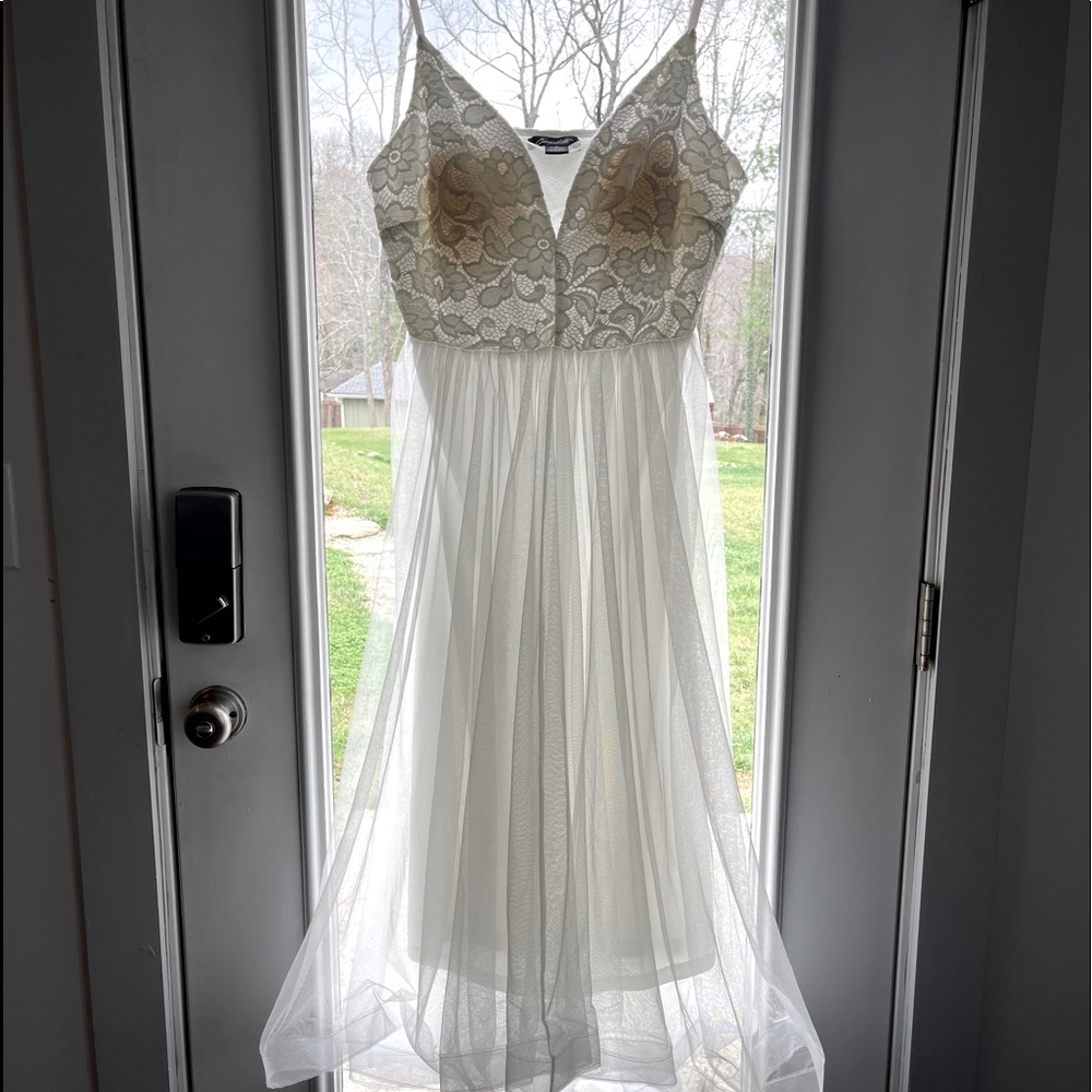 White lace and tulle dress